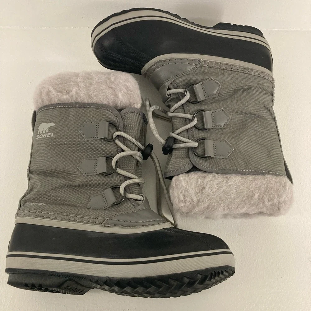Sorel Your Pac Nylon Waterproof Boots Black Grey Kid’s 2 Winter Snow Ski Holiday